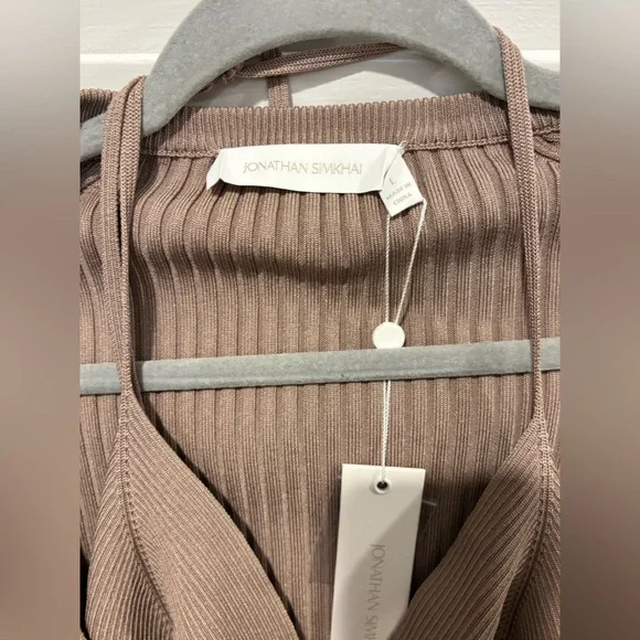 Jonathan Simkhai Jayline Layered Bralette Ribbed Long Sleeve Top Size Large NWT - Picture 6 of 7